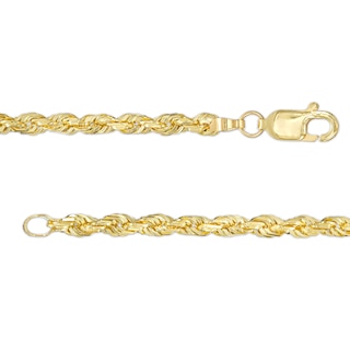 3.0mm Glitter Rope Chain Necklace in Solid 10K Gold