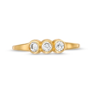 Child's Cubic Zirconia Three Stone Ring in 10K Gold|Peoples Jewellers