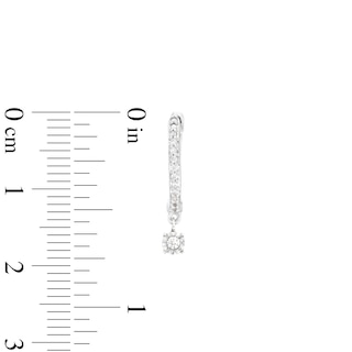 Unstoppable Love™ 0.12 CT. T.W. Diamond Dangle Huggie Hoop Earrings in Sterling Silver|Peoples Jewellers