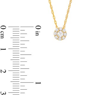 CT. T.W. Multi-Diamond Flower Pendant in 10K Gold|Peoples Jewellers