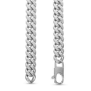 Men's Diamond-Cut 9.02mm Curb Chain Necklace in Solid Sterling Silver  - 22"|Peoples Jewellers