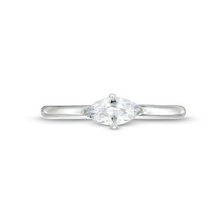 0.48 CT. Marquise Diamond Sideways Solitaire Ring in 14K White Gold (I/I2)|Peoples Jewellers