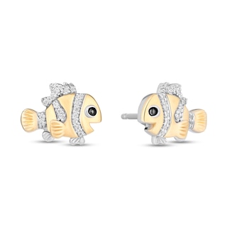 Disney Treasures Finding Nemo 0.065 CT. T.W. Diamond Stud Earrings in Sterling Silver and 10K Gold|Peoples Jewellers