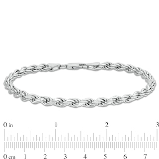 Men’s 4.0mm Rope Chain Bracelet in Solid Sterling Silver  - 8.5"|Peoples Jewellers
