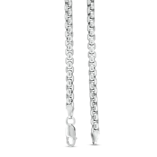 3.7mm Box Chain Necklace in Solid Sterling Silver  - 22"|Peoples Jewellers