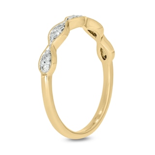 0.145 CT. T.W. Marquise Multi-Diamond Vintage-Style Stackable Band in 10K Gold|Peoples Jewellers