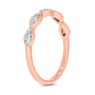 0.145 CT. T.W. Marquise Multi-Diamond Vintage-Style Stackable Band in 10K Rose Gold|Peoples Jewellers