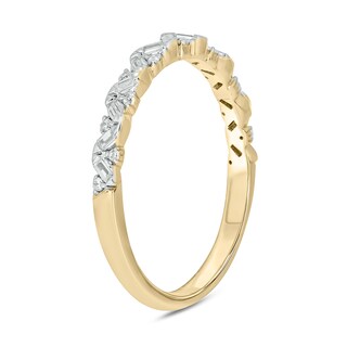 0.15 CT. T.W. Baguette and Round Diamond Zig-Zag Stackable Band in 10K Gold|Peoples Jewellers