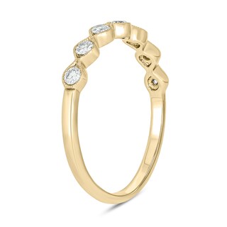 0.23 CT. T.W. Diamond Station Vintage-Style Stackable Band in 10K Gold|Peoples Jewellers