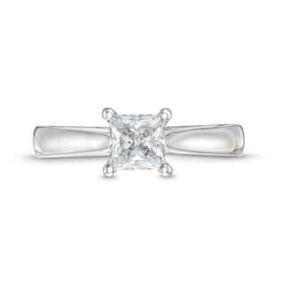 1.00 CT. Certified Princess-Cut Lab-Created Diamond Solitaire Engagement Ring in 18K White Gold (F/VS2)|Peoples Jewellers