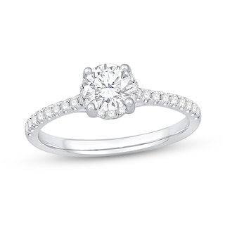 1.00 CT. T.W. Diamond Hidden Halo Engagement Ring in Platinum (F/I1)|Peoples Jewellers