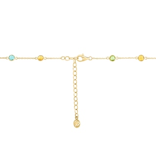 EFFY™ Collection Multi-Colour Multi-Gemstone Station Necklace in 14K Gold|Peoples Jewellers