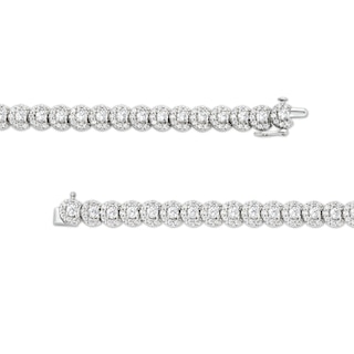 20.00 CT. T.W. Certified Lab-Created Diamond Frame Tennis Necklace in 14K White Gold (I/I1)|Peoples Jewellers