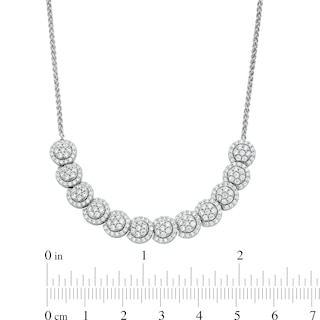 2.00 CT. T.W. Multi-Diamond Frame U Curved Necklace in 10K White Gold|Peoples Jewellers