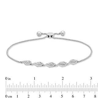 0.50 CT. T.W. Diamond Sideways Teardrop Bolo Bracelet in Sterling Silver - 9.5"|Peoples Jewellers