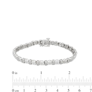 0.25 CT. T.W. Diamond Round and Bar Alternating Bracelet in Sterling Silver|Peoples Jewellers