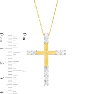 1.00 CT. T.W. Certified Lab-Created Diamond Cross Pendant in 10K Gold (I/I1)|Peoples Jewellers