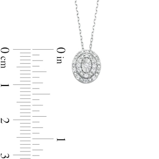 0.10 CT. T.W. Diamond Miracle Oval Frame Pendant in Sterling Silver|Peoples Jewellers