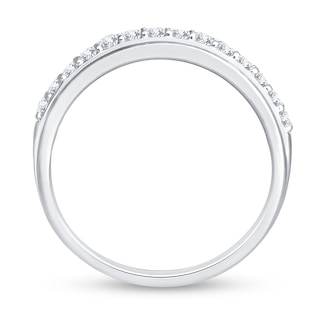 0.23 CT. T.W. Diamond Polished Edge Band in 14K White Gold|Peoples Jewellers