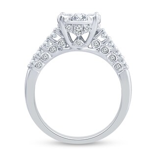 1.45 CT. T.W. Oval Multi-Diamond Engagement Ring in 14K White Gold|Peoples Jewellers