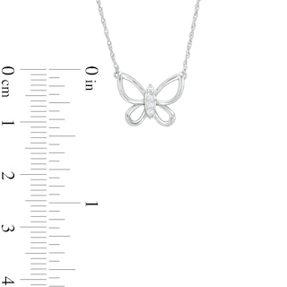 0.05 CT. T.W. Diamond Butterfly Necklace in Sterling Silver|Peoples Jewellers