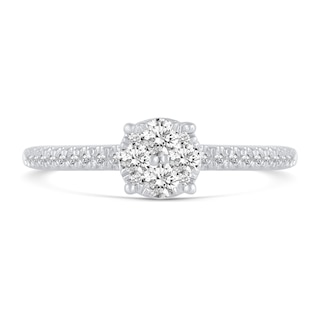 0.45 CT. T.W. Multi-Diamond Engagement Ring in 14K White Gold|Peoples Jewellers