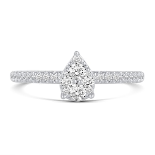 0.37 CT. T.W. Pear Multi-Diamond Engagement Ring in 14K White Gold|Peoples Jewellers