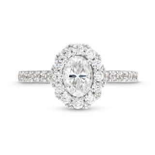 Vera Wang Love Collection Canadian Certified Oval Centre Diamond 1.45 CT. T.W. Frame Engagement Ring in 14K White Gold|Peoples Jewellers