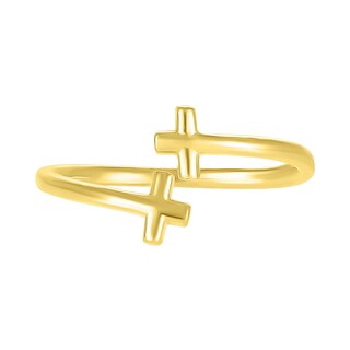 Sideways Double Cross Wrap Toe Ring in 10K Gold|Peoples Jewellers