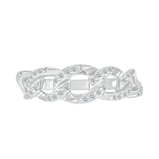 0.18 CT. T.W. Diamond Curb Chain Ring in Sterling Silver|Peoples Jewellers