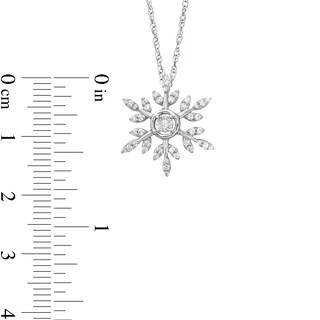 0.20 CT. T.W. Diamond Snowflake Pendant in Sterling Silver|Peoples Jewellers