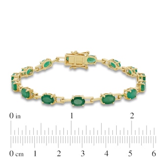Oval Emerald Open Link Bracelet in 10K Gold - 7.25"|Peoples Jewellers