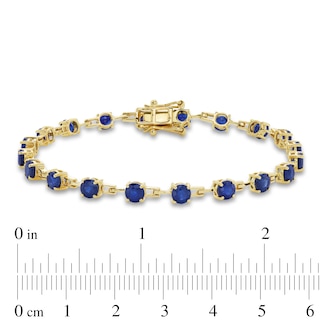 Blue Sapphire Open Link Bracelet in 10K Gold - 7.25"|Peoples Jewellers