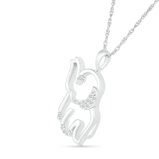 0.085 CT. T.W. Diamond Chubby Elephant Pendant in Sterling Silver|Peoples Jewellers
