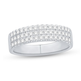 0.45 CT. T.W. Diamond Triple Row Band in 14K White Gold|Peoples Jewellers