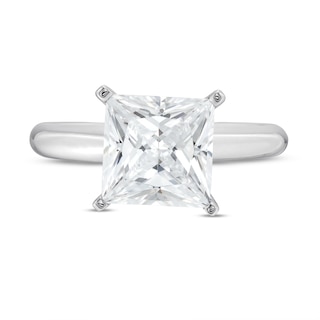 3 CT. Certified Princess-Cut Lab-Created Diamond Solitaire Engagement Ring in 14K White Gold (F/SI2)|Peoples Jewellers