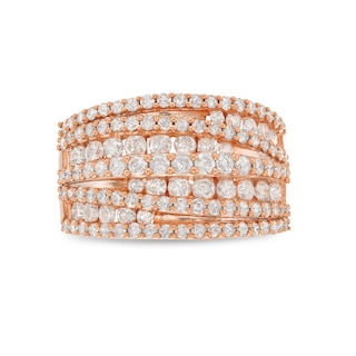 1.95 CT. T.W. Diamond Layered Overlay Multi-Row Band in 10K Rose Gold|Peoples Jewellers