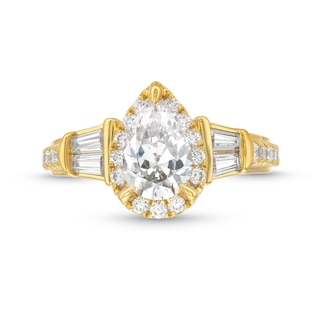2.00 CT. T.W. Pear-Shaped Certified Lab-Created Diamond Sideways Collar Engagement Ring in 14K Gold (F/SI2)|Peoples Jewellers