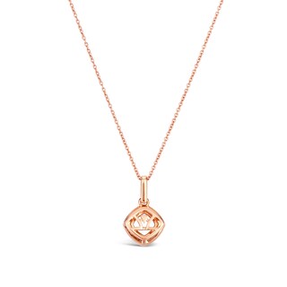 Le Vian® 6.0mm Cushion-Cut Morganite and 0.11 CT. T.W. Diamond Pendant in 14K Strawberry Gold™|Peoples Jewellers