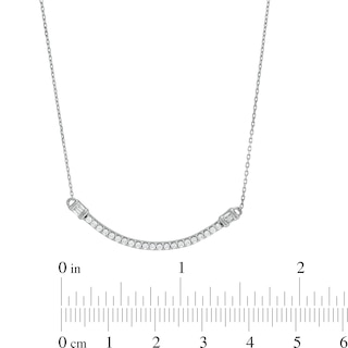 0.25 CT. T.W. Diamond Collar Curved Bar Necklace in 10K White Gold|Peoples Jewellers
