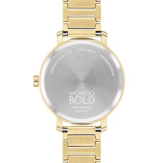 Ladies' Movado Bold® Evolution Crystal Accent Gold-Tone IP Watch with Textured Tonal Gold-Tone Dial (Model: 3601106)|Peoples Jewellers