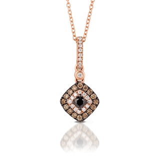 Le Vian® 0.30 CT. T.W. Diamond Tilted Square Pendant in 14K Strawberry Gold™|Peoples Jewellers