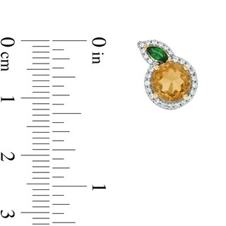 Lab-Created Citrine, Lab-Created Emerald and 0.18 CT. T.W. Diamond Orange Studs in Sterling Silver with 14K Gold Plate|Peoples Jewellers