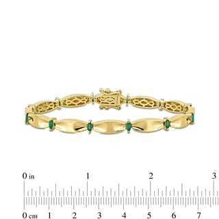Eternally Bonded Marquise-Cut Emerald Station Cinch Line Bracelet in 10K Gold - 7.25"|Peoples Jewellers