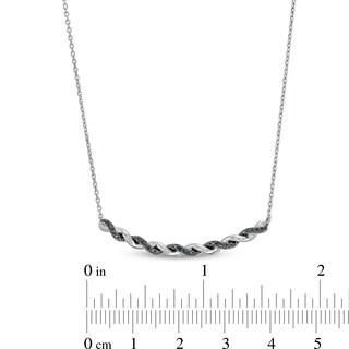 Circle of Gratitude® Collection 0.15 CT. T.W. Black Diamond Polished Curved Bar Necklace in Sterling Silver - 19"|Peoples Jewellers