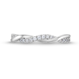 Circle of Gratitude® Collection 0.20 CT. T.W. Diamond Twist Band in 10K White Gold|Peoples Jewellers