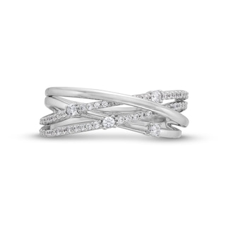Circle of Gratitude® Collection 0.20 CT. T.W. Diamond Multi-Row Orbit Ring in Sterling Silver|Peoples Jewellers