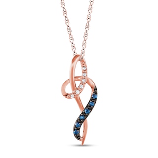 Le Vian® Blueberry Sapphires™ and Diamond Accent Ribbon Pendant in 14K Strawberry Gold™|Peoples Jewellers