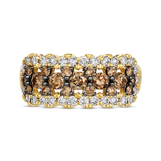 Le Vian® 1.20 CT. T.W. Chocolate Diamond® and Nude Diamond™ Scallop Edge Ring in 14K Honey Gold™|Peoples Jewellers