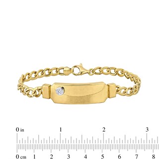 Eternally Bonded Men's 0.20 CT. Diamond Bottle with Cap I.D. Curb Chain Bracelet in 14K Gold|Peoples Jewellers